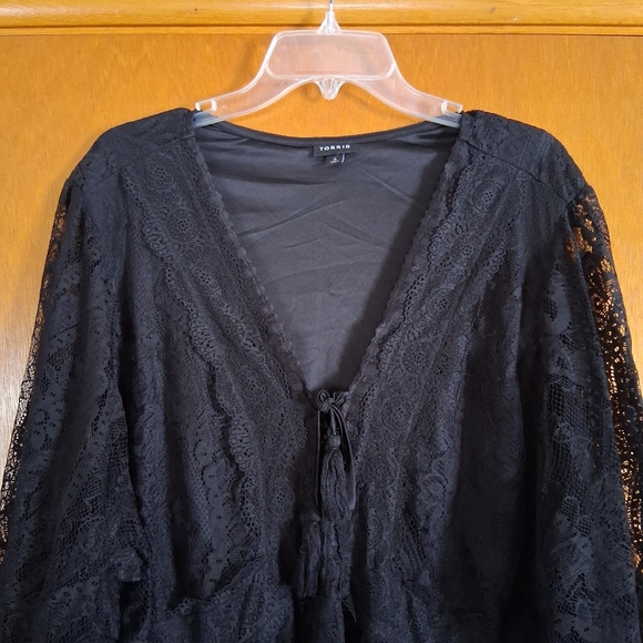 Torrid Babydoll Lace Top Black Size 5 - Picture 5 of 9
